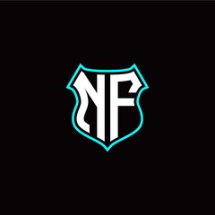 N F initials monogram logo shield designs modern