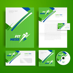 Fitness Corporate identity design template green color