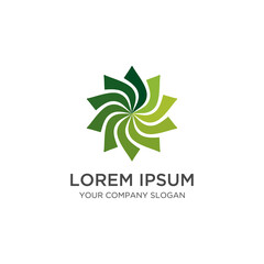 Green leaf vector logo  design template.