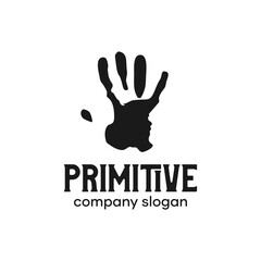 Hand Primitive Care Logo Design Template