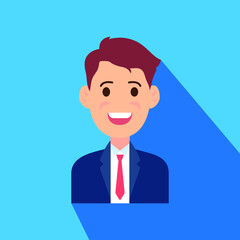 Businessman in a suited male man Creative Colorful Character Design Vector Icon Flat