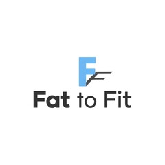 F Letter Fat Slim Logo Design Idea Template
