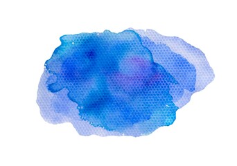 Abstract watercolor background, blue spot. Space for text. Isolated on a white background