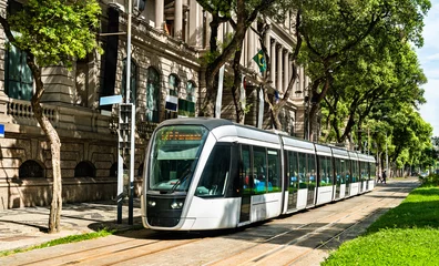 Stoff pro Meter Straßenbahn in der Innenstadt von Rio de Janeiro, Brasilien © Leonid Andronov