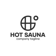 Hot Sauna Simple Geometry Logo Design Template