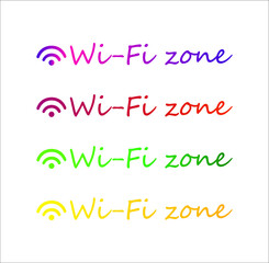 Wi-Fi zone vector inscription set