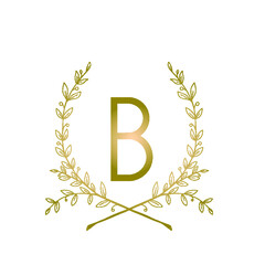Obraz premium B Branch Gold Vector