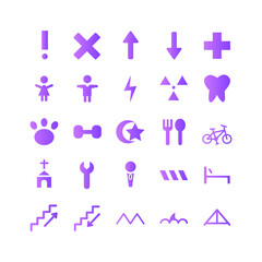 Sign icon set vector gradient for website, mobile app, presentation, social media. Suitable for user interface and user experience.