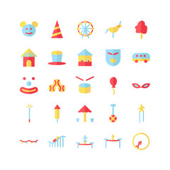 Carnival icon set vector flat for website, mobile app, presentation, social media. Suitable for user interface and user experience.