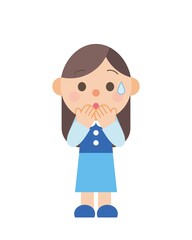 焦っている若い女性