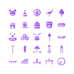 Carnival icon set vector gradient for website, mobile app, presentation, social media. Suitable for user interface and user experience.