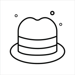Hat Fathers Day Line Icon Detailed Illustration Creative Design Vector