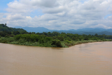 View of landscape Mekong river is beautiful nature river at thailand