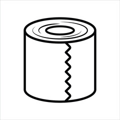 Toilet Paper New With Tissue Cut Simple Line Icon Illustration Creative Design Vector