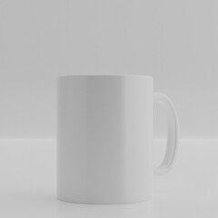 3d rendering background. Ceramic mug on white background. blank drink cup for your design. mug or glass mockup.