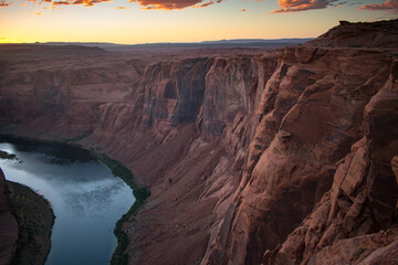 Sunset over Horseshoe Band, Grand Canyon and Colorado River