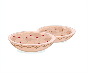 Vareniki, ukrainian food, vector illustration