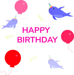 Happy birthday card with balloons