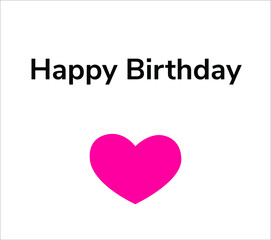 Happy Birthday, heart, vector illustration