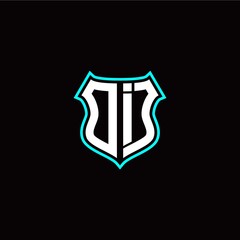 O I initials monogram logo shield designs modern
