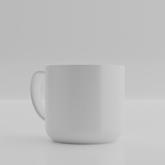3d rendering background. Ceramic mug on white background. blank drink cup for your design. mug or glass mockup.