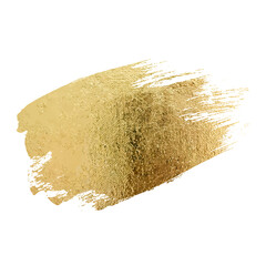 Gold paint smear stroke stain set. Abstract gold glitter texture art illustration.