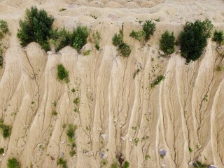 An old abandoned sand pit on a cloudy summer day