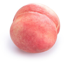 Fresh Peach on White Background With clipping path, Peach fruit isolated on white background,