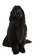 Black Newfoundland Dog seated