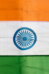 Close up of Indian flag with use of selective focus