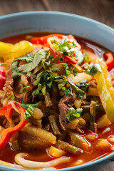 Asian uyghur cuisine dish suiru lagman noodles