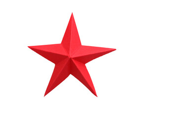 A red origami paper star