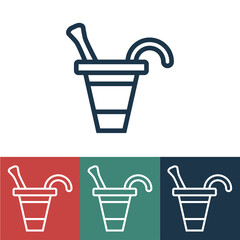 Linear vector icon with yogurt
