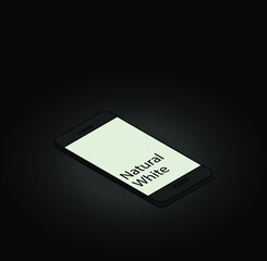 Colour temperature of a mobile / cellular phone screen. Natural white.