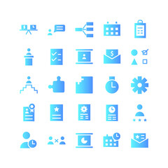 Project Management icon set vector gradient for website, mobile app, presentation, social media. Suitable for user interface and user experience.