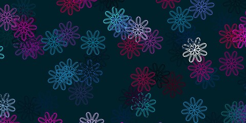 Light Blue, Red vector natural backdrop with flowers.