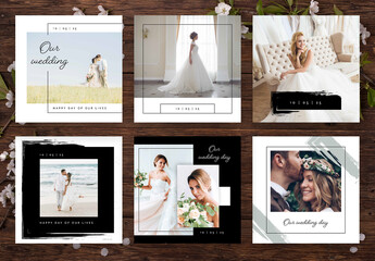 Minimalistic Wedding Social Media Post Layout