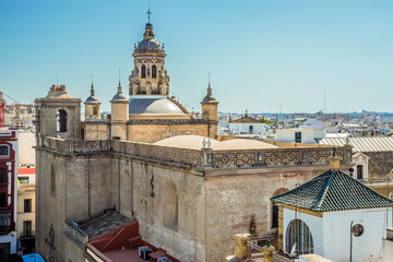 A view across the rooftops of Seville, Spain in the summertime
