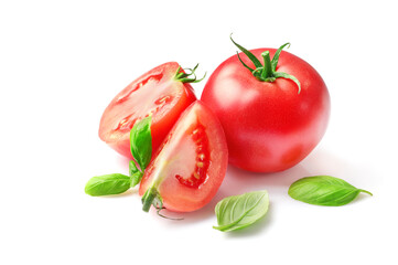 Fresh ripe tomatoes and herbs