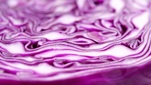 Red cabbage texture rotate in slow motion