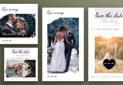 Save the Date Social Media Post Layout Set