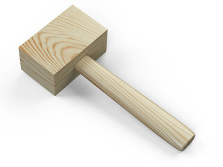 Mallet with wooden handle.