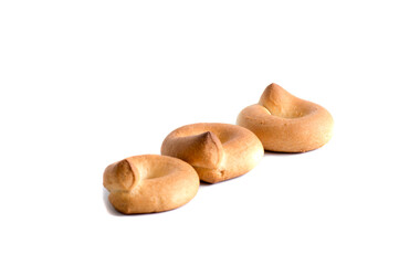 Shortbread biscuits on a white background.