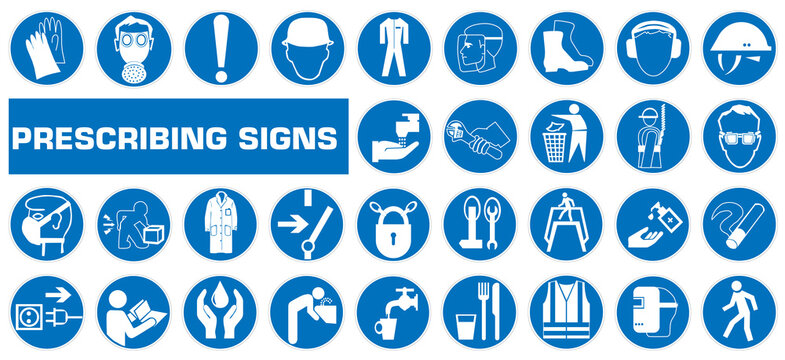 Construction health, safety sign used in industrial applications