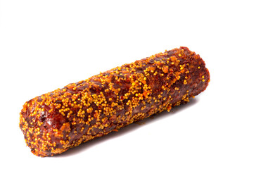 salami smoked sausage isolated on white background