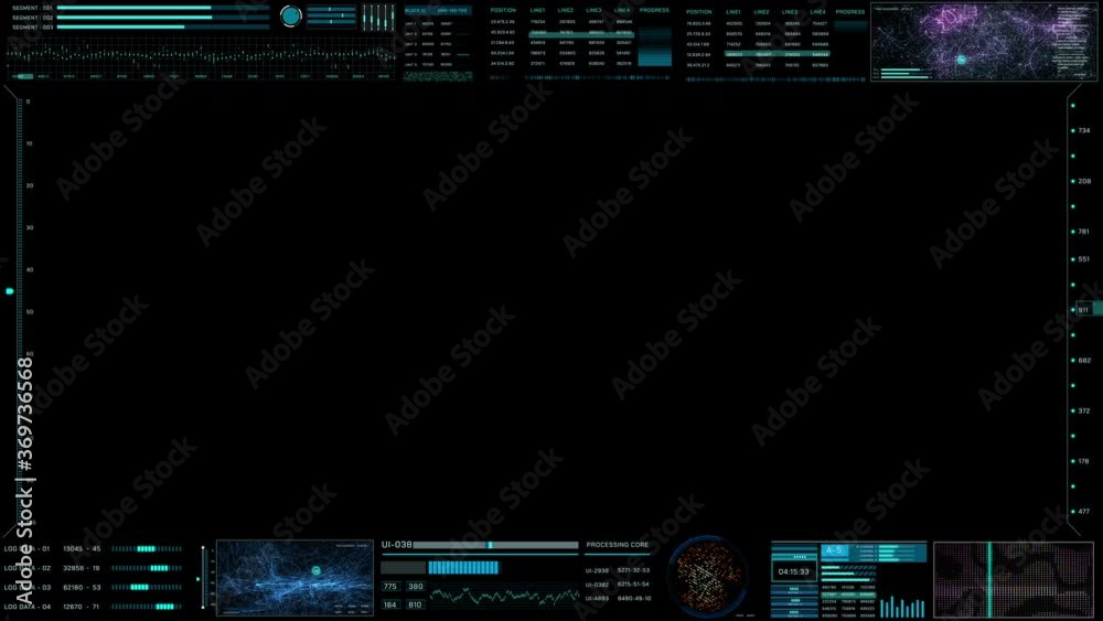 Poster HUD Futuristic UI Digital Data Element Copy Space Panel For Infographic Template. Virtual Reality Gadget Technology Motion Statistics System Monitor.