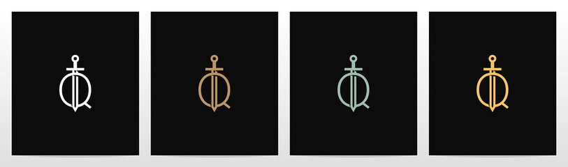 Sword On Letter Logo Design O