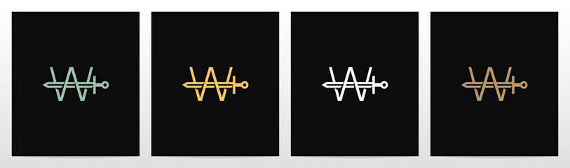 Sword On Letter Logo Design W
