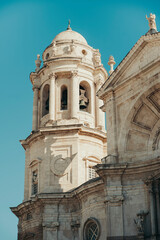 Fototapeta premium Capitol of a church on a clear summer day.