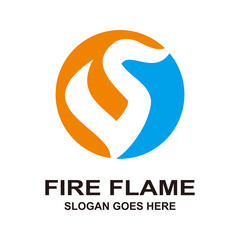Abstract V Fire Flame Logo Sign Symbol Icon